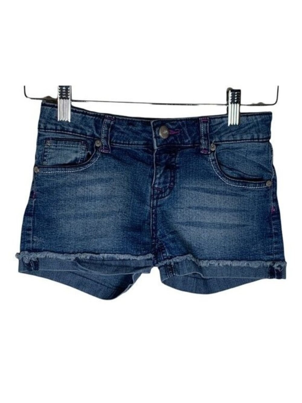 Lee Girls Size 12 Adjustable Waist Denim Cutoff Shorts Dark Wash